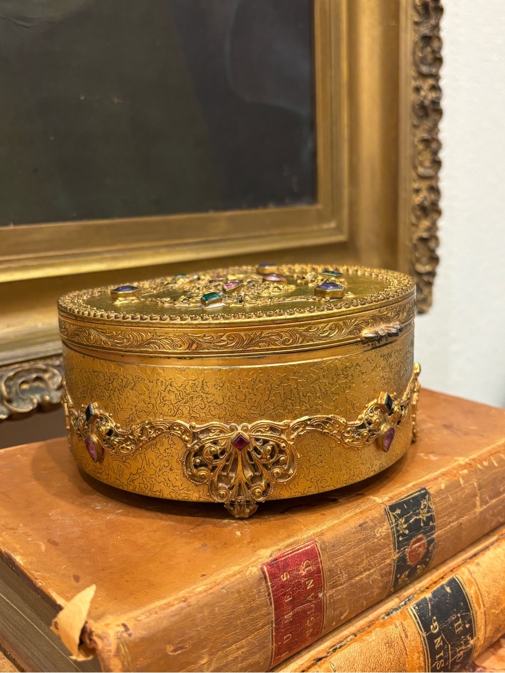 Silver Craft Brass Dresser Box 1920s